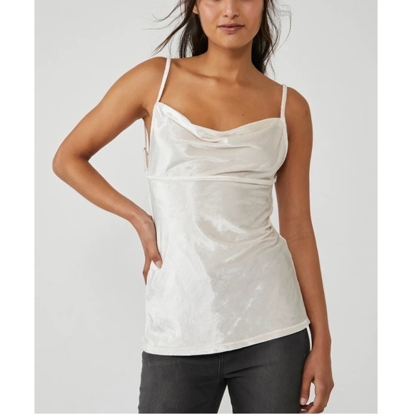 NWT Free People All Night Velvet Tunic Champagne Sz S - Picture 1 of 6